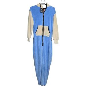 Onepiece Norway Onesie Jumpsuit Size Large Puppy Fleece Blue Jump In